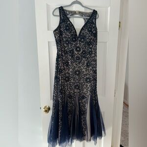 Camille La Vie Navy and Cream Floral Dress